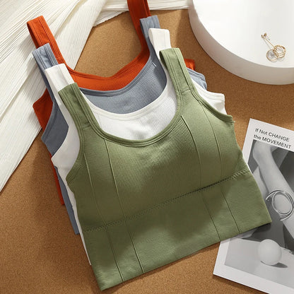 Breathable Sports Bra Anti-Sweat Fitness Top Women Seamless Yoga Bra Shockproof Crop Top Push Up Sport Bra Gym Workout Top - GabyFit Goods