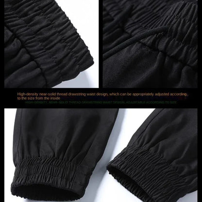 Hip Hop Women's Sports Fashion Cargo Pants Loose and Casual Korean Harem Pants Black Joggers with Multiple Pockets Trousers 5XL