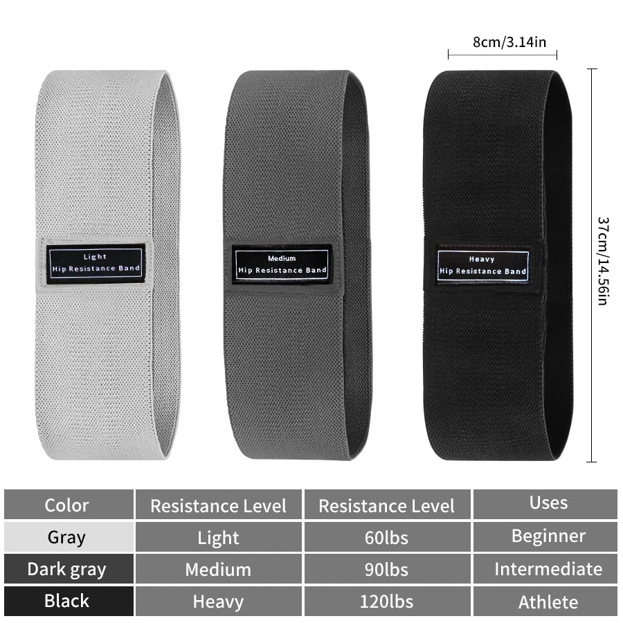 Fabric Resistance Hip Booty Bands Glute Thigh Elastic Workout Bands Squat Circle Stretch Fitness Strips Loops Yoga Gym Equipment - GabyFit Goods