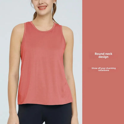 STOUREG Sexy Sleeveless Tank Top Women Loose Short Yoga Shirt, Quick Dry Loose Fitness Tank Top, Loose Training Fitness Clothing