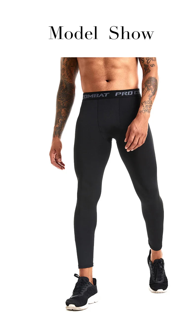 Men's Running Leggings Sportswear Quick Dry Gym Fitness Tights Workout Training Jogging Sports Trousers Compression Sport Pants - GabyFit Goods
