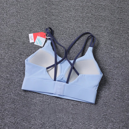 New Women's Sports Bra Padded Without Bones Cross Back Fitness Busty Underwear High Support Impact Running Gym Vest Yoga Bras