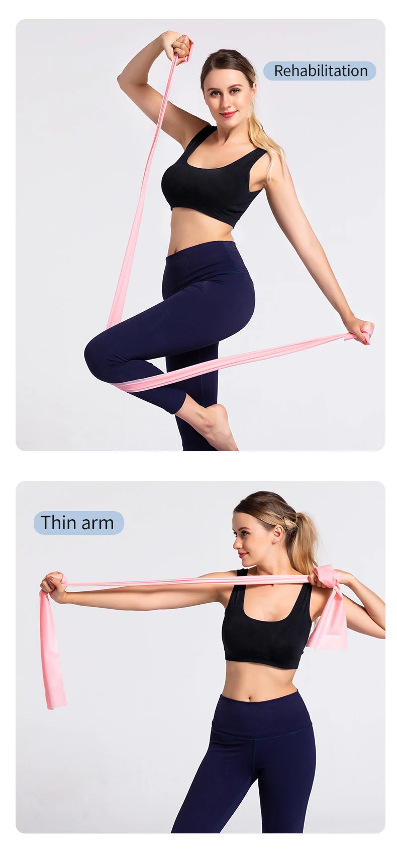 Yoga Pilates Elastic Resistance Band Fitness Training Band 150cm Fitness Elastic Rubber Gym Natural Rubber - GabyFit Goods