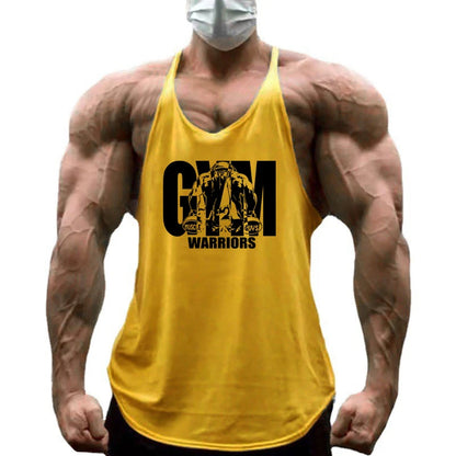 Gym Warriors Workout Tanktop Jogger Singlet Training Bodybuilding Tank Top Vest Shirt Sleeveless Fitness Cotton Shirt For Men