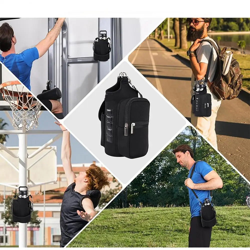 Magnetic GYM Phone Bag for Men Women Water Bottle Sleeve GYM Floor Organizer Outdoor Sport Crossbody Handle Bottle Carrier Bag - GabyFit Goods