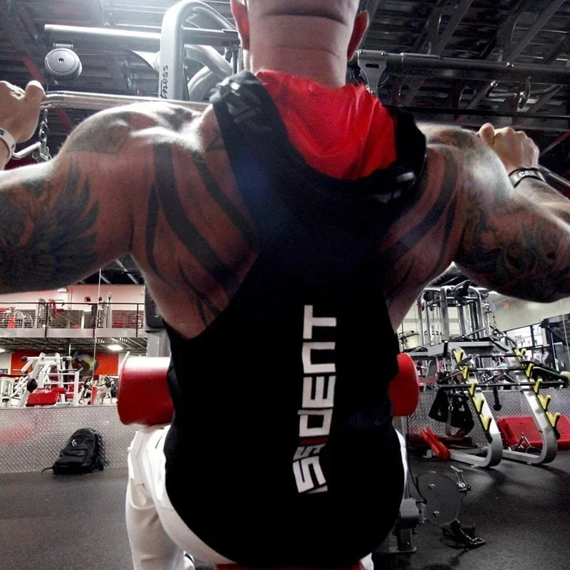Fitness Sleeveless Hoodie Men Gym Hoodies Bodybuilding Workout Tank Tops Man Muscle Hooded Vest