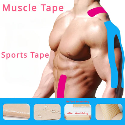 Sports Tape Muscle Patch Width 5cm1.97inch Length 5m196inch Lift Chest Tape Anti Sagging Knee Elbow Stretch Fitness Brace - GabyFit Goods