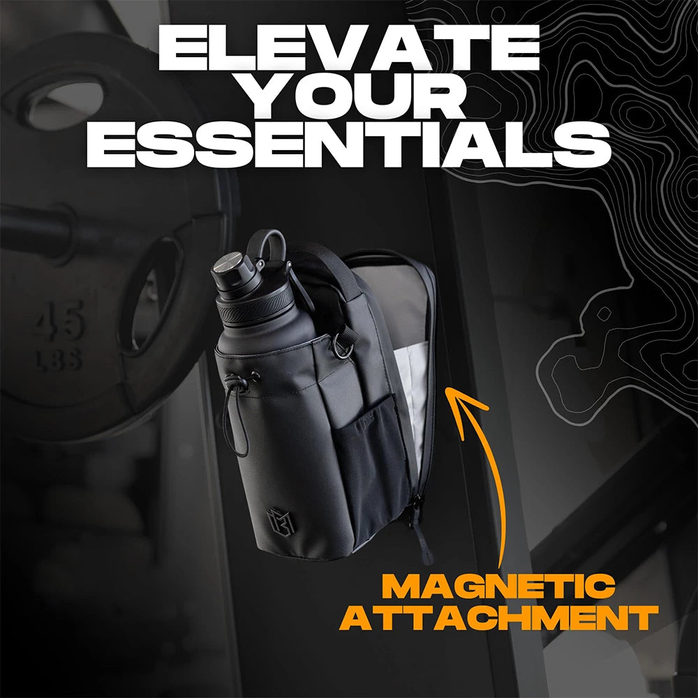 Magnetic Bottle Sling Bag for Men and Women Magnetic Gym Bag for Travel Work Sports Keep Your Items off the Dirty Gym Floor - GabyFit Goods