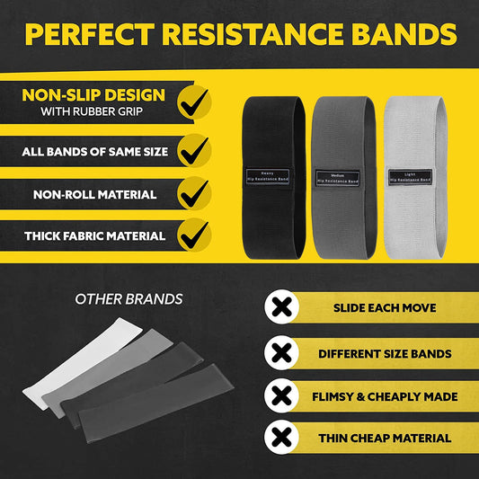 Fabric Resistance Hip Booty Bands Glute Thigh Elastic Workout Bands Squat Circle Stretch Fitness Strips Loops Yoga Gym Equipment - GabyFit Goods