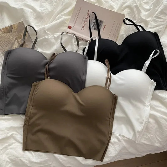4 Colors Camisole for Women Fitness Crop Tops Summer Elegant Sexy All-match Casual Aesthetic Solid New - GabyFit Goods