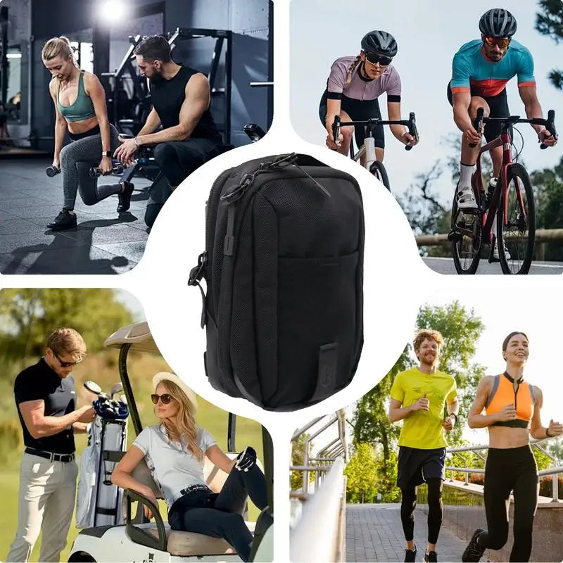 Magnetic GYM Phone Sling Bag for Men Women GYM Floor Organizer Sport Chest Crossbody Handle Pouch for Cards, Wallet, and Keys - GabyFit Goods
