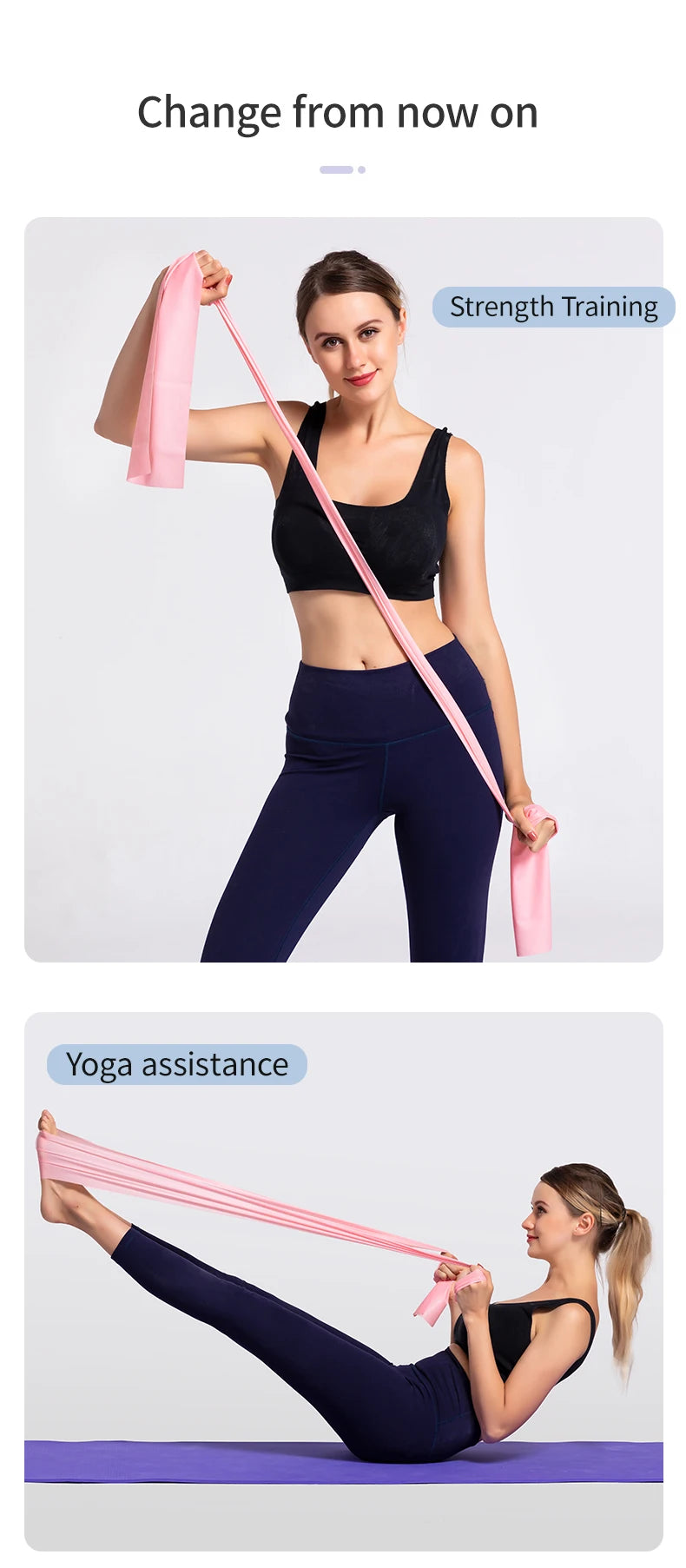 Yoga Pilates Elastic Resistance Band Fitness Training Band 150cm Fitness Elastic Rubber Gym Natural Rubber - GabyFit Goods