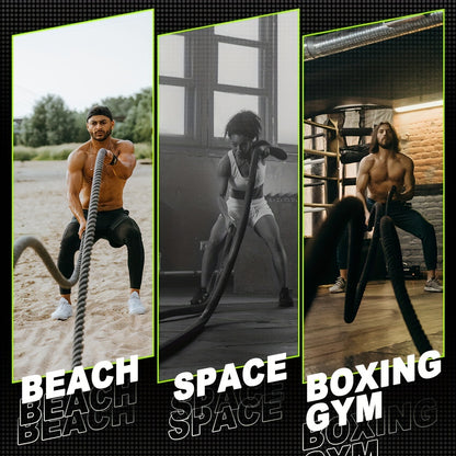 Adjustable 5m-7m Heavy Duty Battle Rope for Core Strength Training - Ideal for MMA, UFC & Fitness Enthusiasts - Durable Polyester